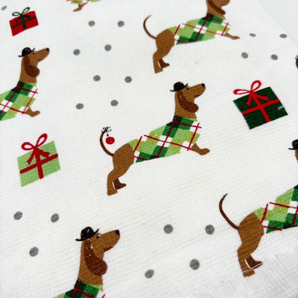Set of 2 Blissliving Dachshund Doxie Christmas Kitchen Towels Holiday Dog Gift - Picture 2 of 5